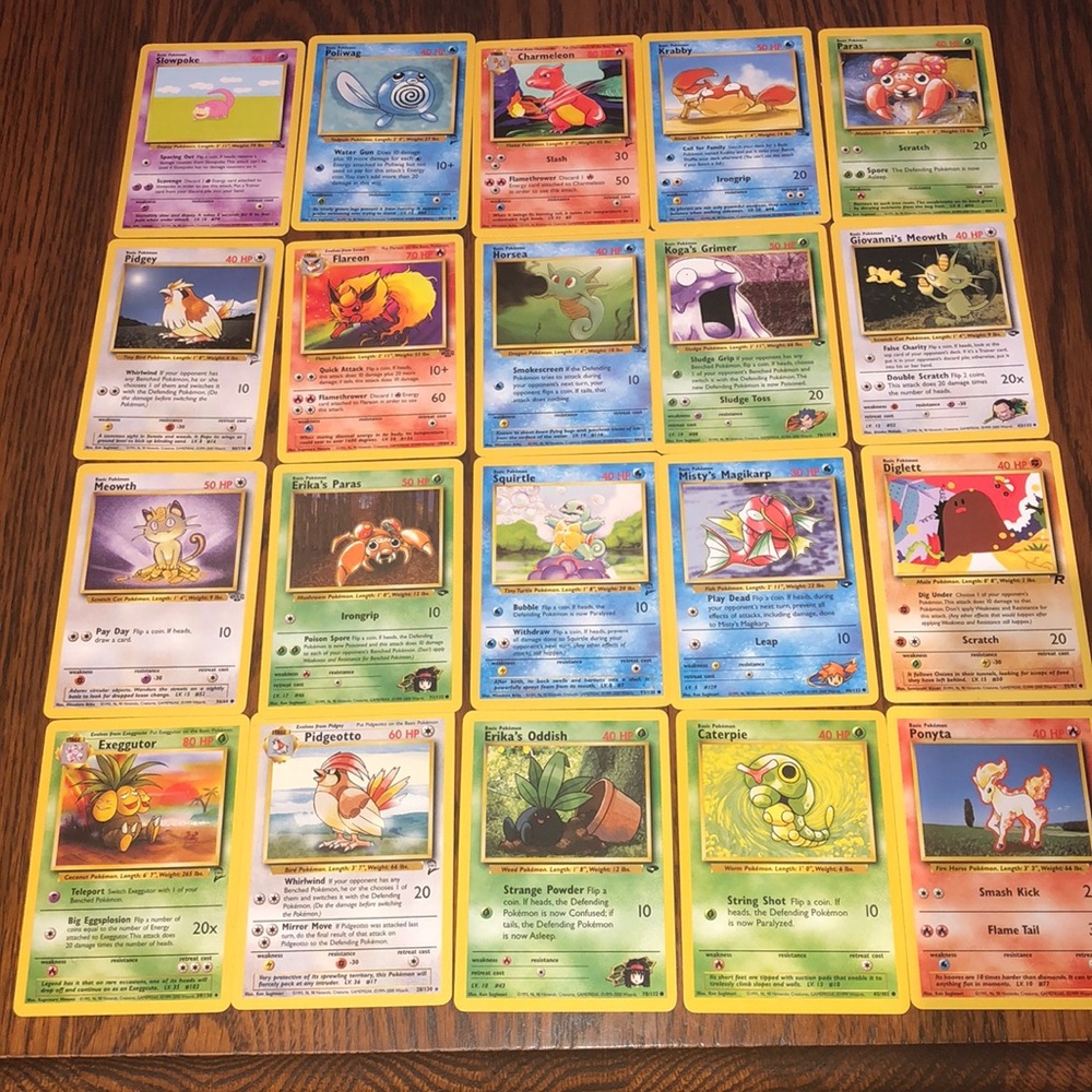 Vintage 1995 Pokémon cards